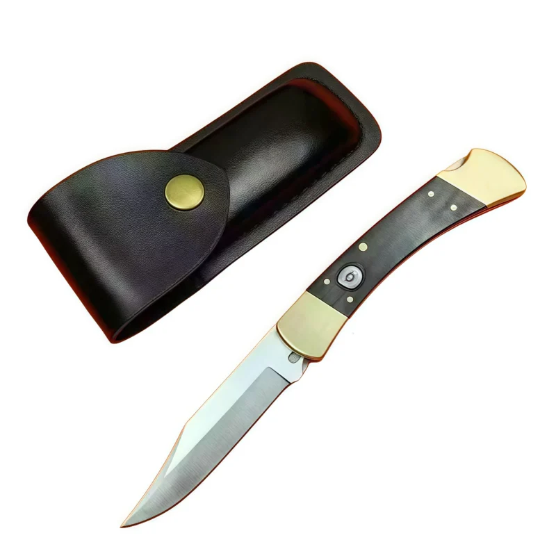 8-inch brass and sandalwood folding Folding knife