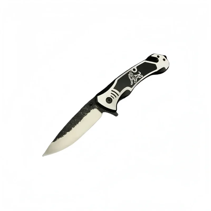 Lion Emblem Pocket Knife – Outdoor Folding Knife with Unique Blade...